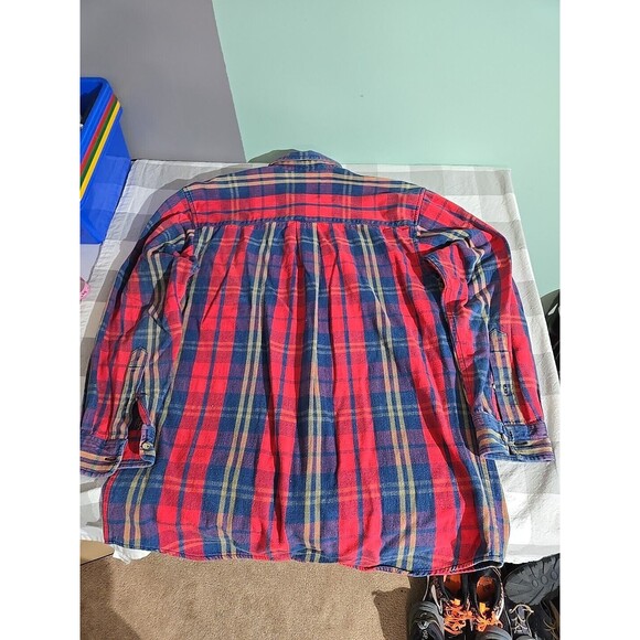 John Ashford Sport Mens Plaid Flannel Button Up Long Sleeve‎ Shirt Medium - Picture 6 of 7